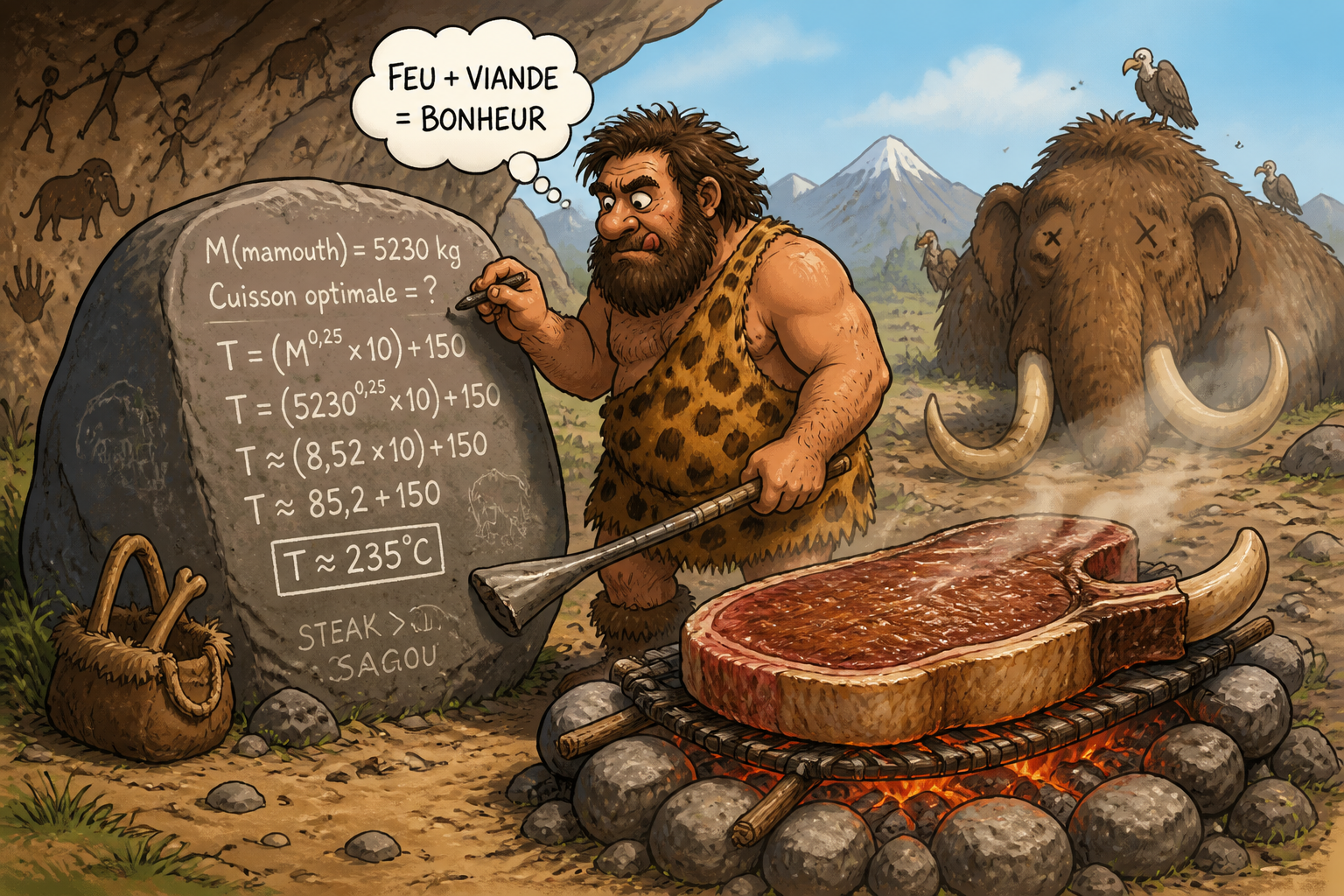 Cromagnon et son steack mathématique
